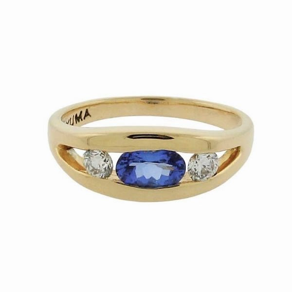 Tanzanite and Diamond Lip Ring