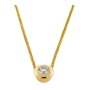 .25 ct diamond pendant  14 k yellow gold necklace