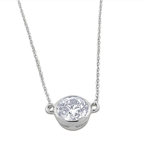 .40 diamond solitaire pendant   14 k white gold necklace 